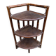 Vintage rattan and wicker corner shelf, 3 tiers