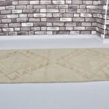 White Oushak Floral Runner Rug sku 2125