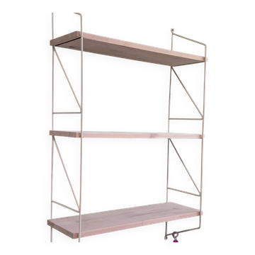 Metal and wood wall shelf