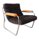 Fauteuil lounge style G.Lundgren pour Ikea, velours & tubes chromés 1970