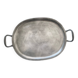 Large pewter serving tray with Étains du Manoir hallmark