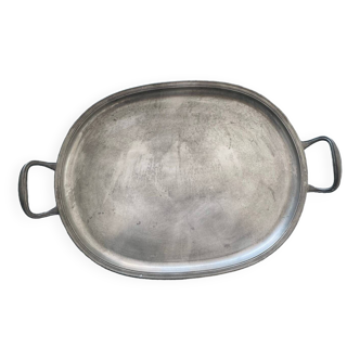 Large pewter serving tray with Étains du Manoir hallmark