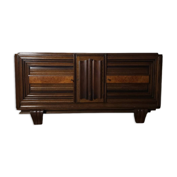 Art Deco enfilade in oak and elm burl