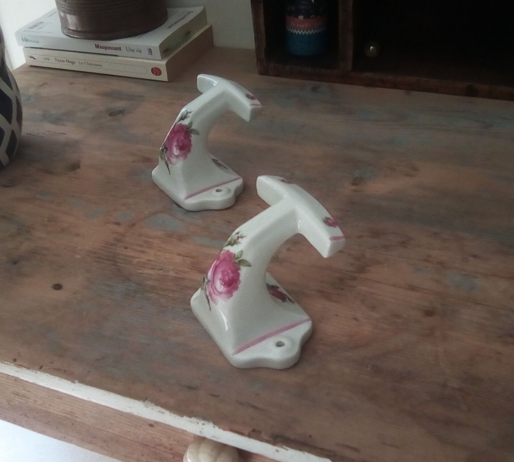 Pair of coat hooks old brothers Chapus limoges