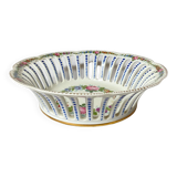 Corbeille à fruit ajourée en porcelaine peint à la main
