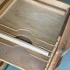 Vintage green Formica desk renovated in raw wood