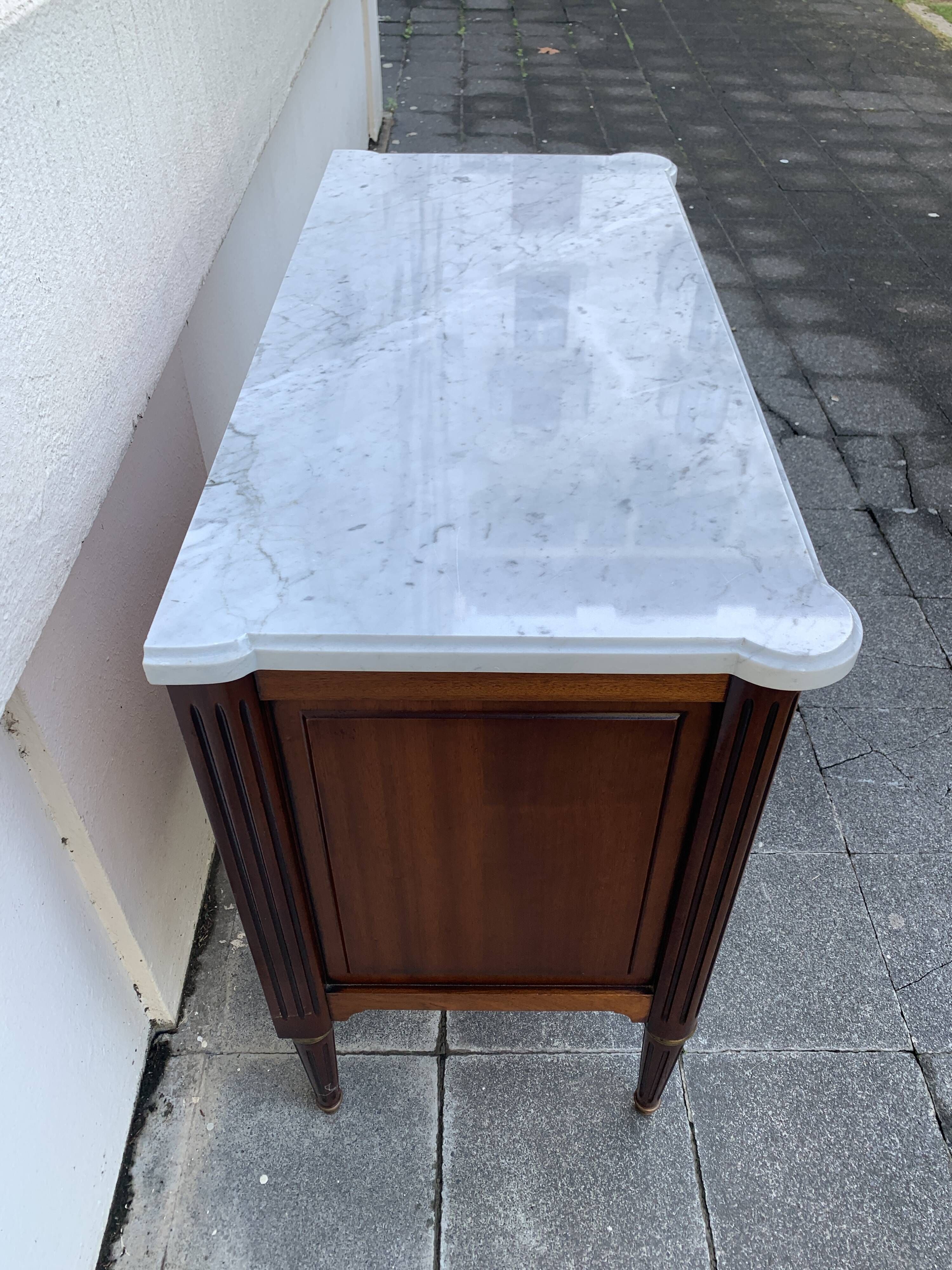 Louis XVI style solid wood chest of drawers, 3 drawers, second half of the twentieth century
