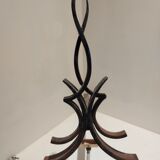 Paire de chenets en fer  forgé par Raymond Subes vintage