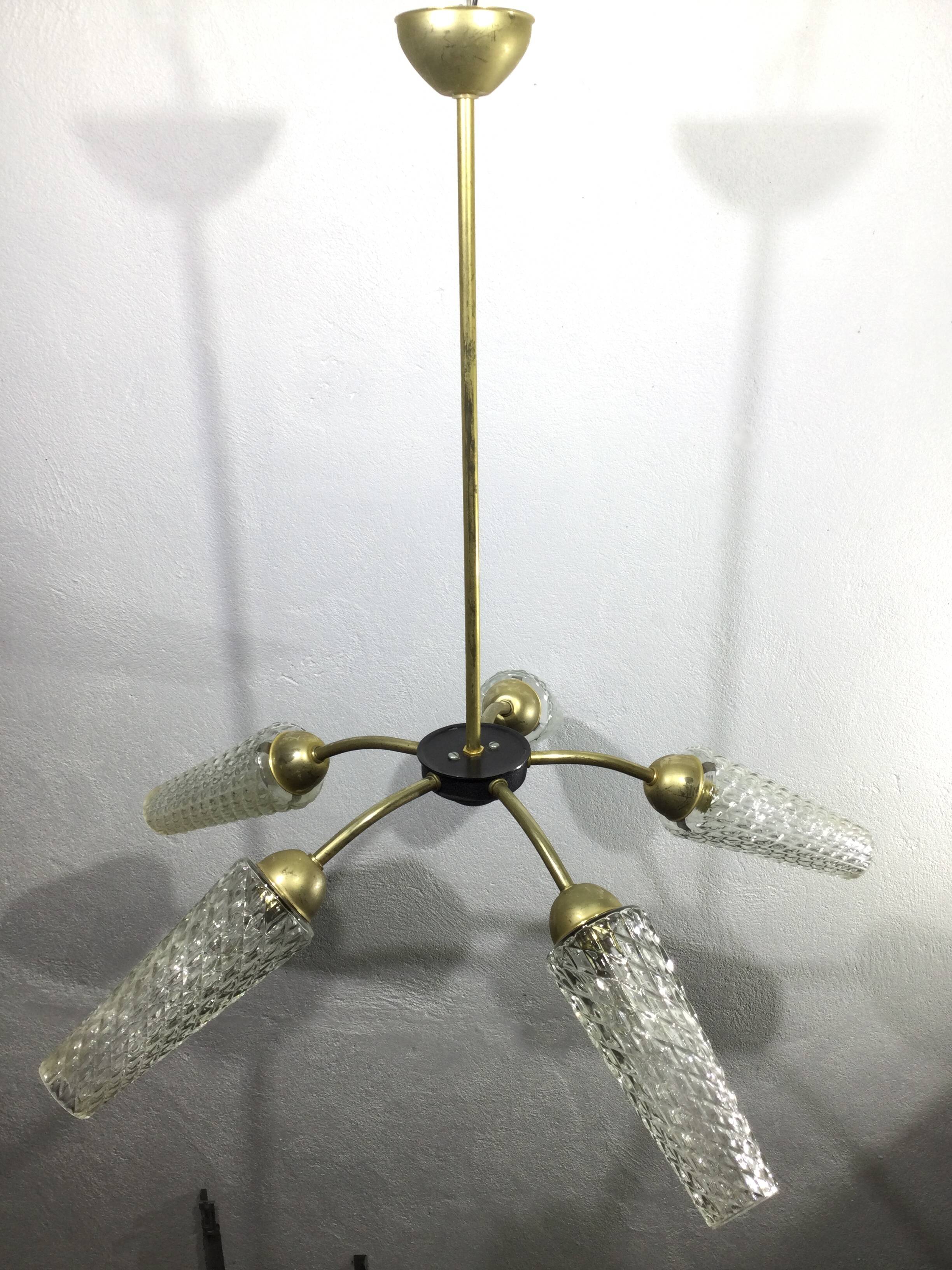 5 light chandelier 1970