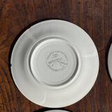 Set of 4 Italian ceramic plates in green, orange, and yellow splashes D20.