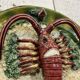 Set of 8 majolica-barbotine dishes and plates