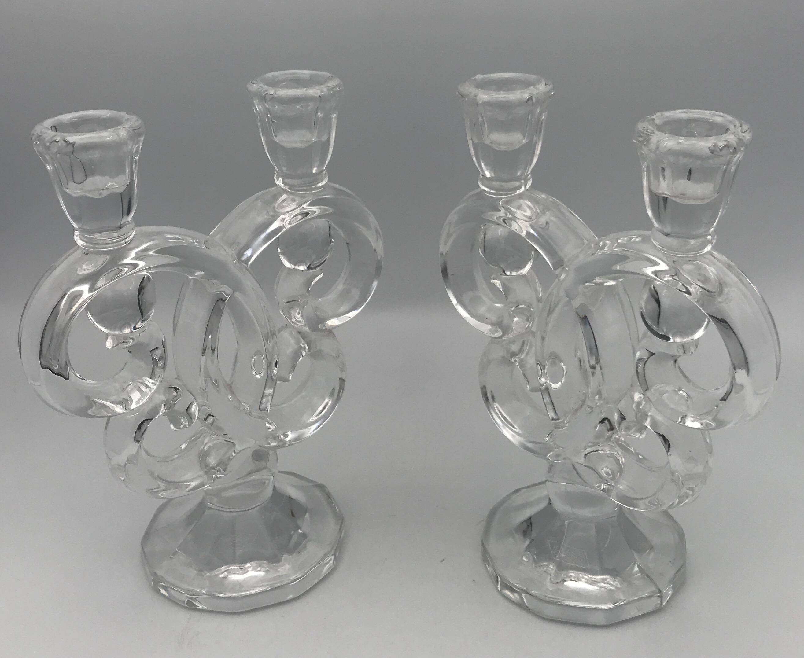 Pair of vannes crystal candelabra, 1960s decoration