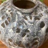 Small gray enameled ball vase from the 1930s