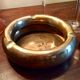 Cendrier rond en laiton vintage