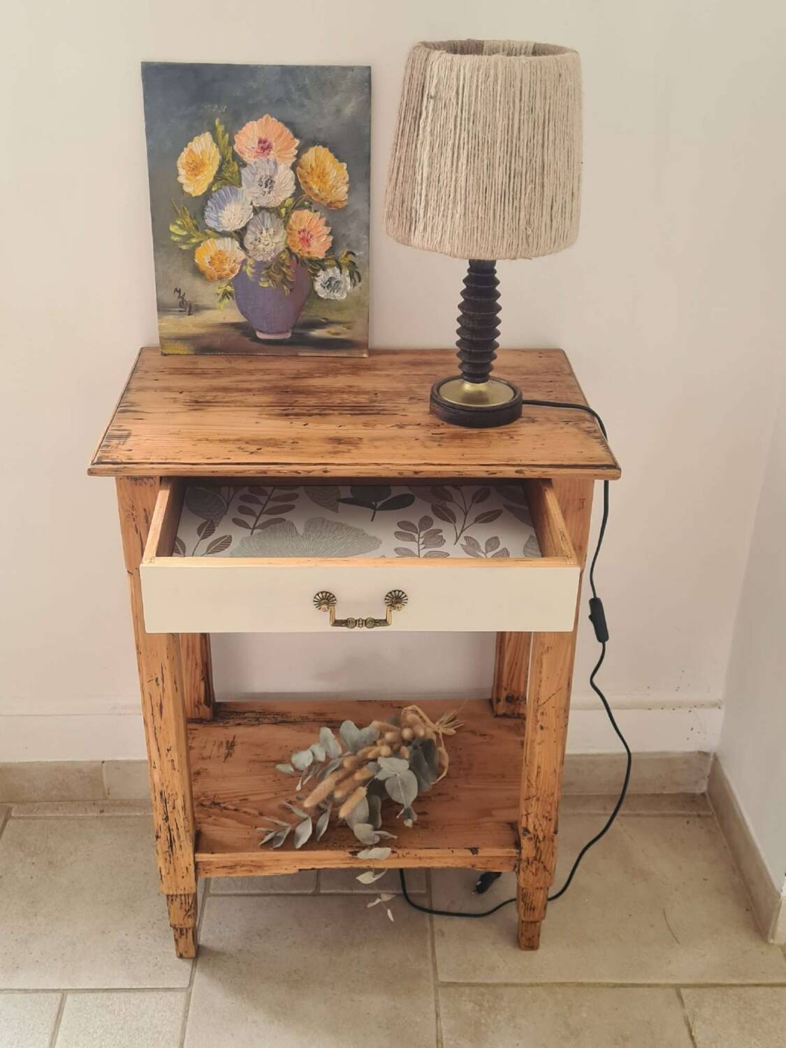 Country chic console side table