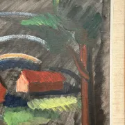 Large Original Swedish Oil on Canvas – “Landscape” by Bror Göransson – Signed – Vintage & Framed – 83 × 63 cm (32.7" × 24.8")