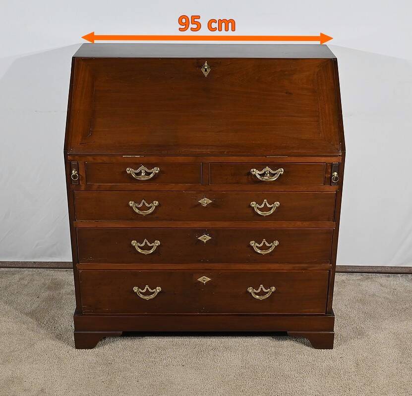 Scribanne chest of drawers in solid mahogany, Georgian period, England – 18th century