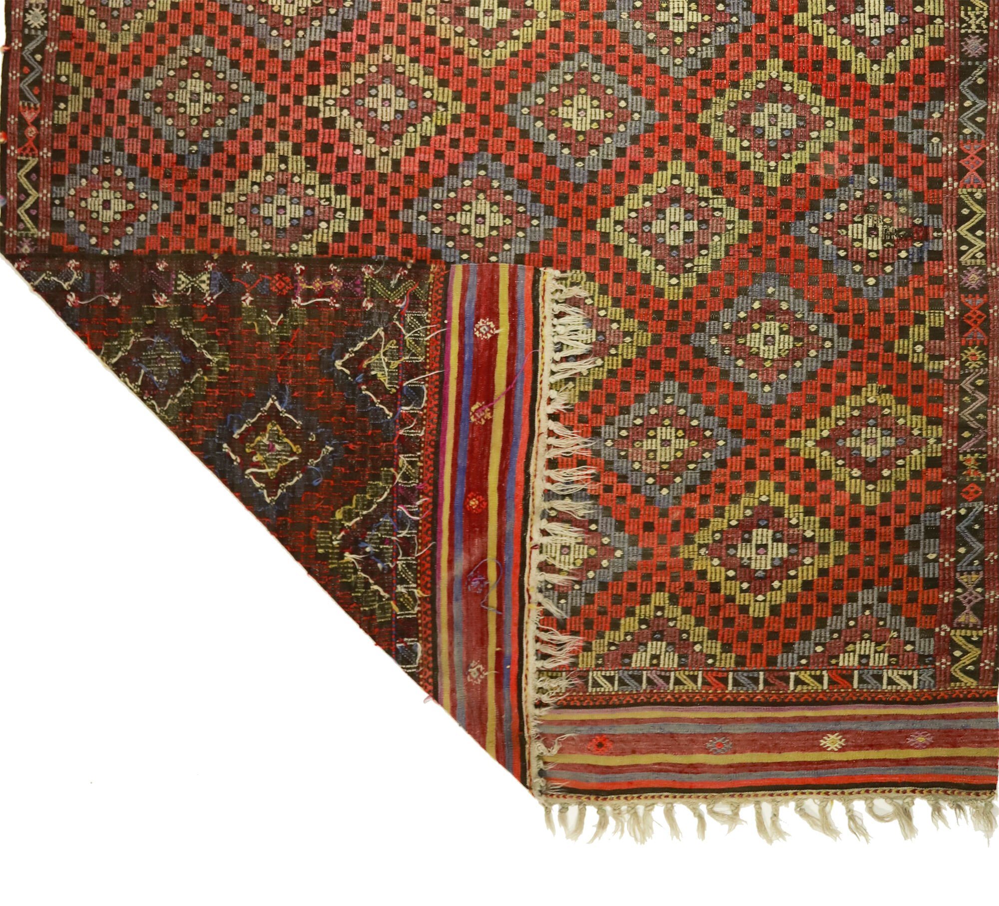 Anatolian handmade kilim rug 297 cm x 200 cm