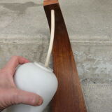 Pair of vintage Philips wood and opaline wall lamps