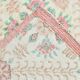 Tapis vintage fait main beige et rose poudré à motifs floraux, 186 x 295 cm