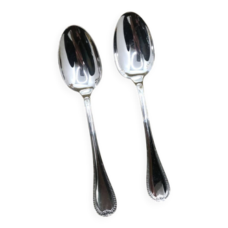 Pair of small silver-plated spoons from Christofle, Malmaison model