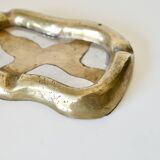 Asymmetrical brass ashtray / pocket emptier – brutalist David Marshall