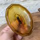 Amber glass bonbonnière with lid