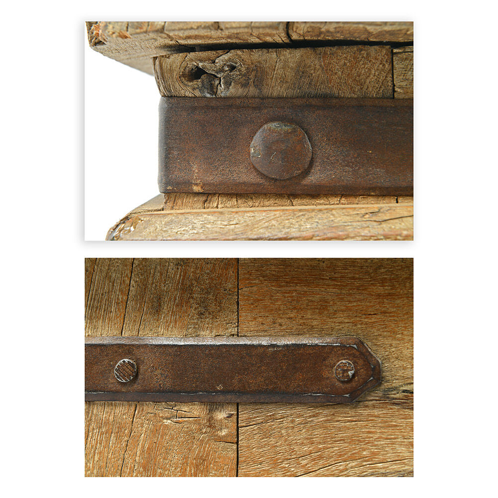 Studded wooden coffee table