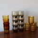 8 vintage smoked water glasses