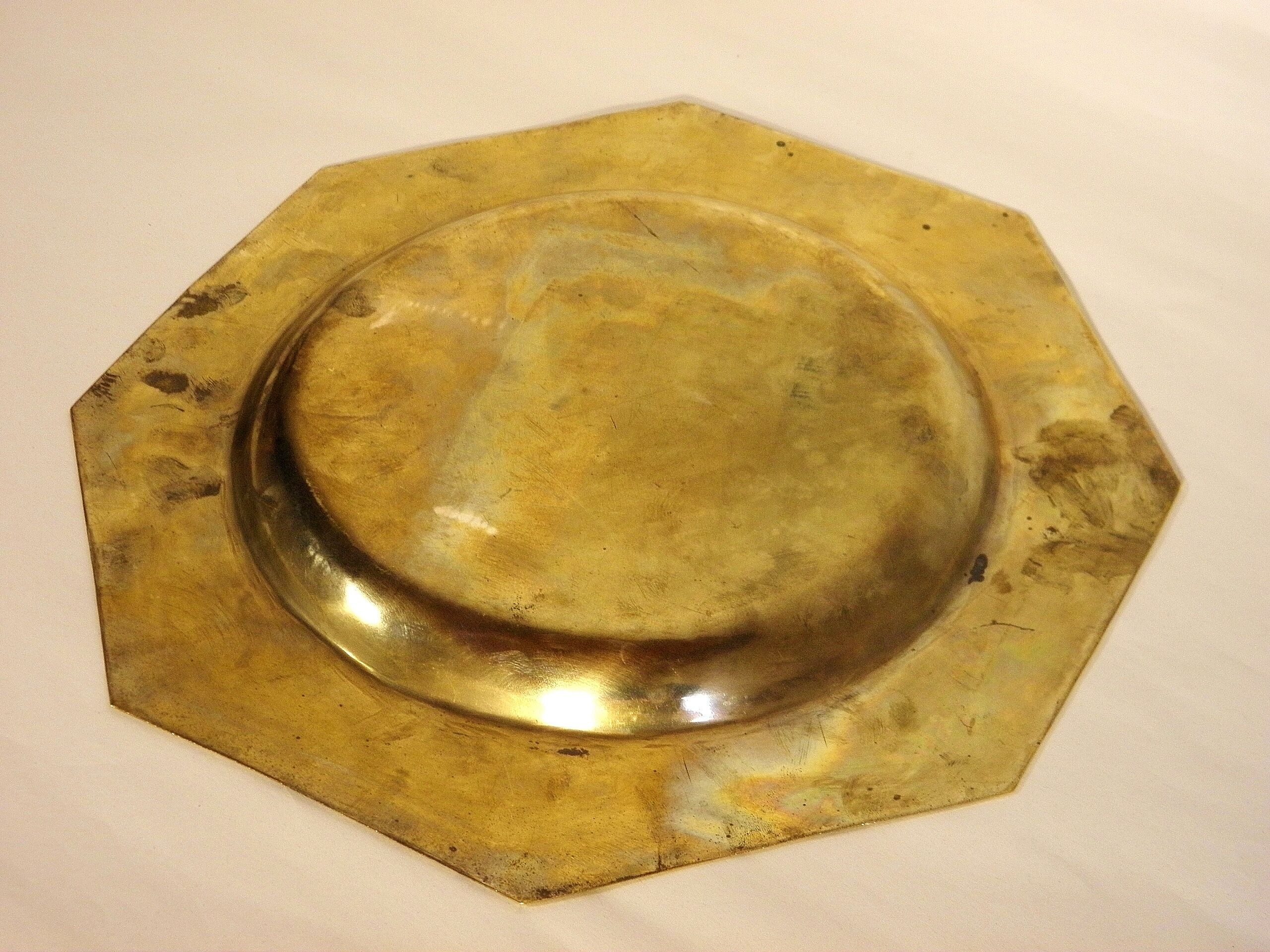 27 cm golden brass tray