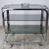 Side table serving chrome and vintage glass 70