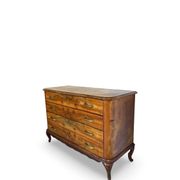 Italian art deco burl walnut chest of drawers, 1930s/1940s