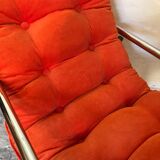 Vintage pop heater armchair 1970's chrome tubing