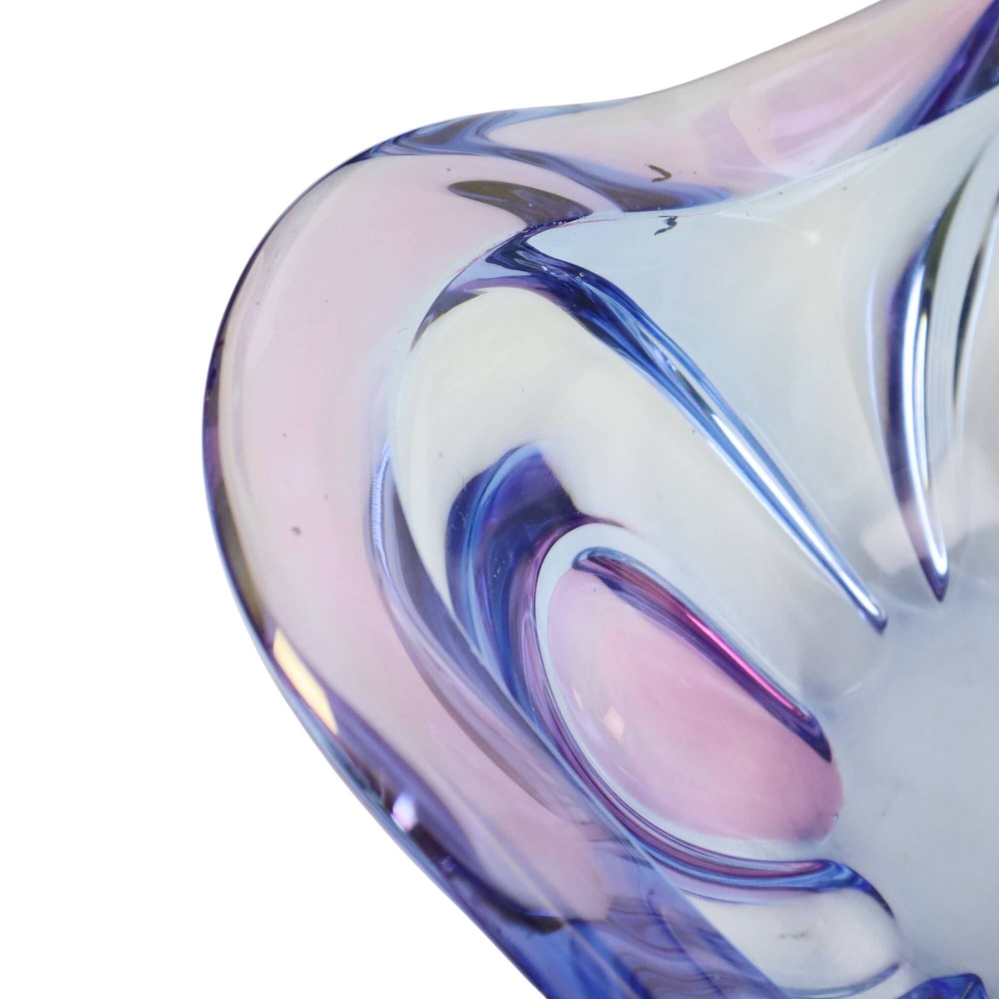Vintage Murano Bowl Fruit Bowl Blue Purple Glass Sixties