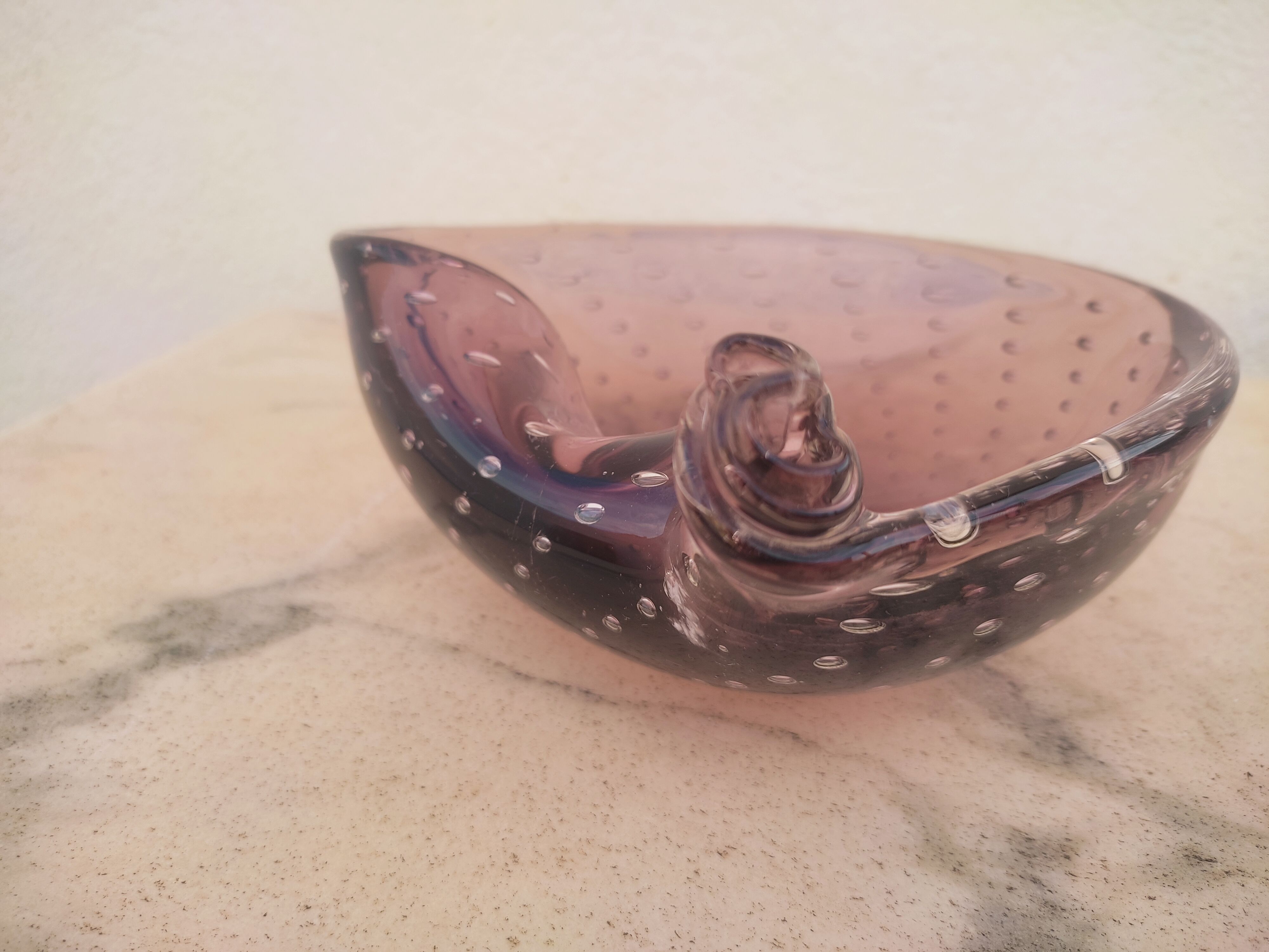 Vacuum amethyst glass pocket by Murano