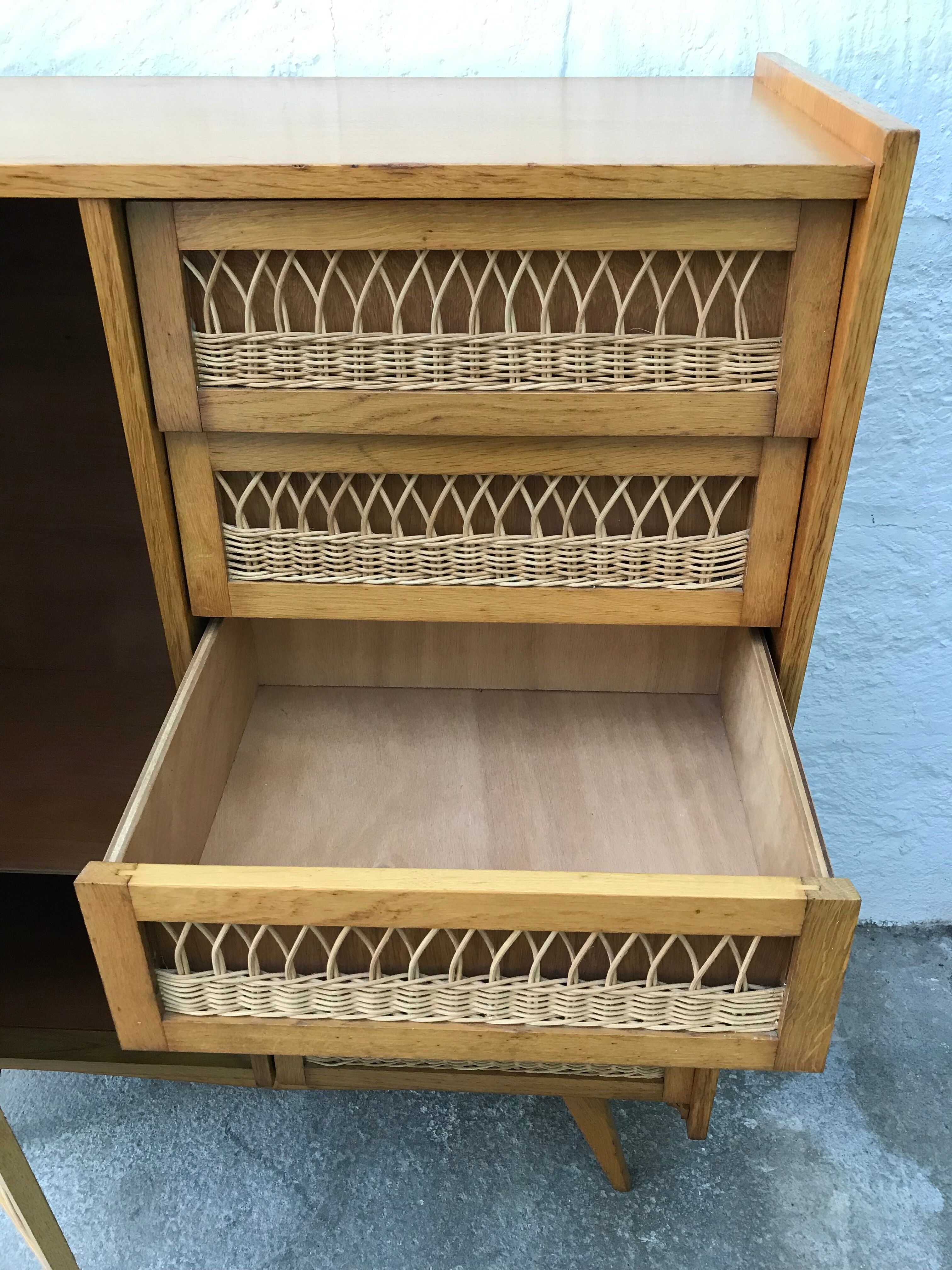 Rattan chest of drawers