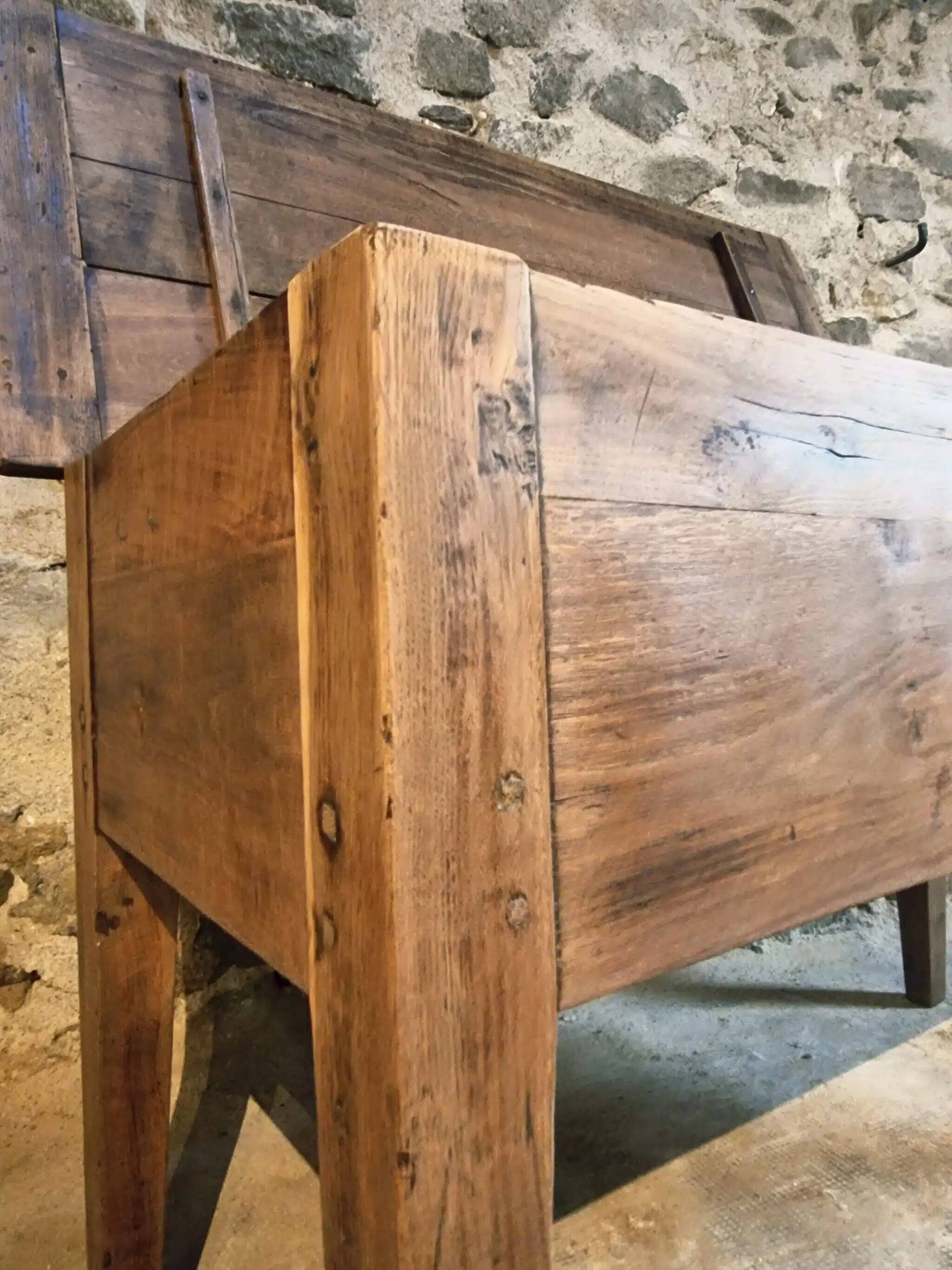Ancien pétrin français en chêne, XIXe siècle