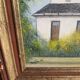 Oil on isorel depicting a church from Northern Europe.