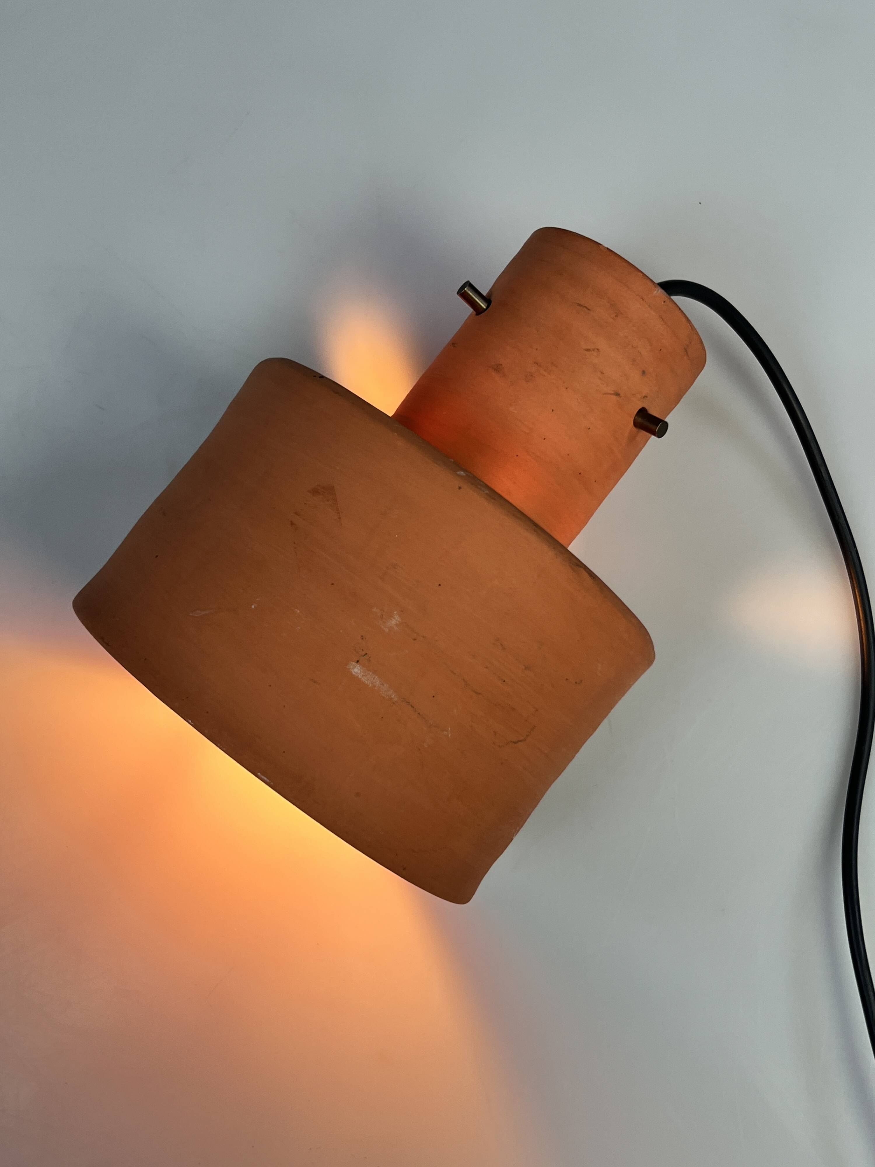 Vintage Hanging Lamp, Artiforte Netherlands, Terracotta, 1950s
