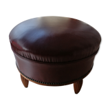 Old leather pouf