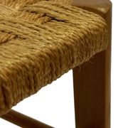 Tabouret vintage années 60 en chêne avec assise tressée