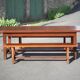 Farmhouse table with extensions and its 2 benches, living room table, solid wood table, kitchen, chalet, ca