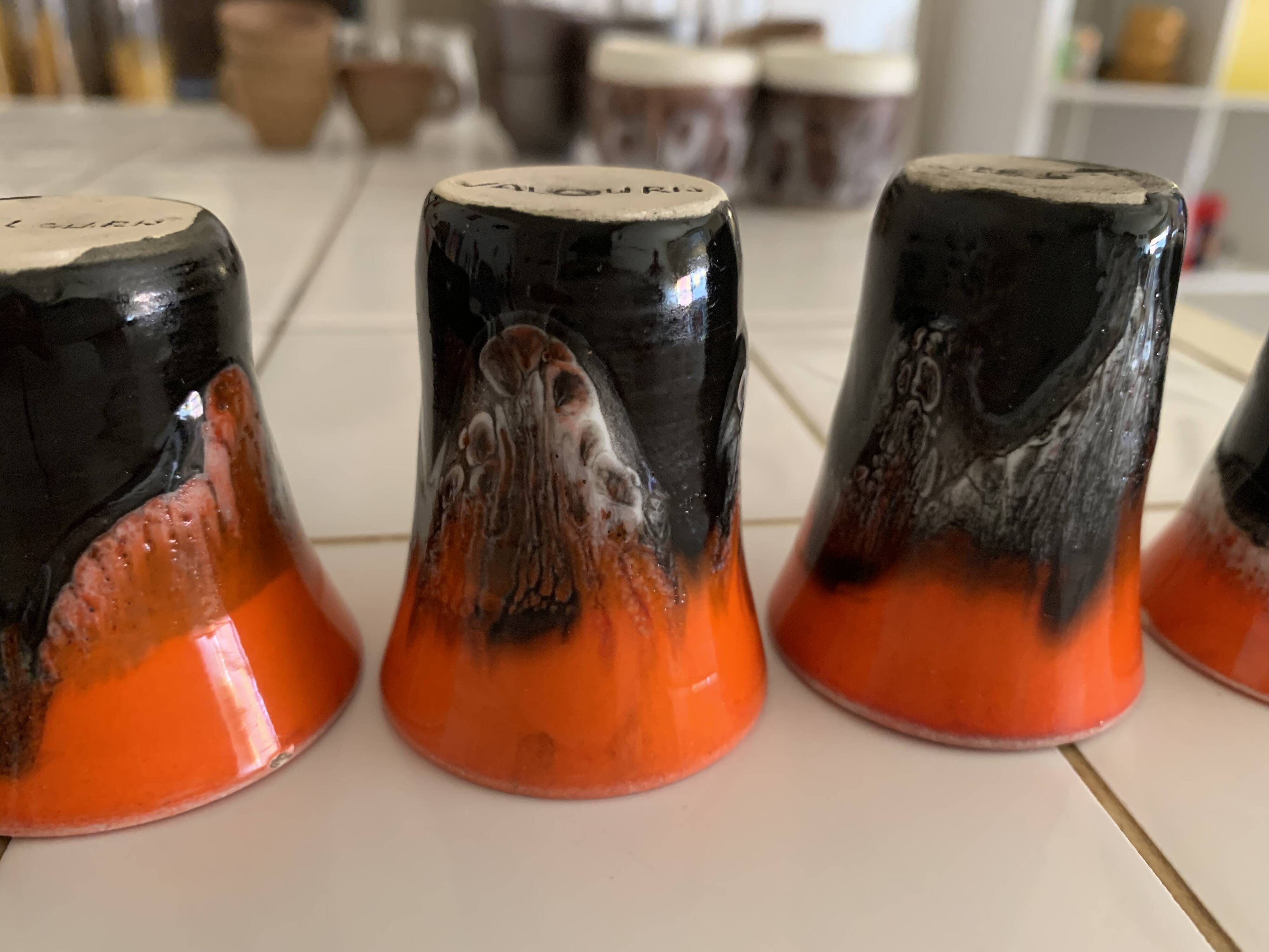 Set of 6 small liqueur cups Valauris