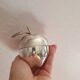 Vintage hollywood regency style apple shaped silver metal box