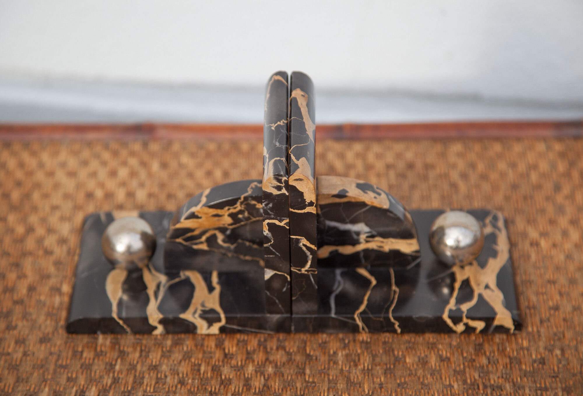Art deco port marble bookend, art deco book endholder, paperweight, bookcase, office