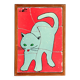 Wooden frame puzzle from the 1960s depicting a cat.