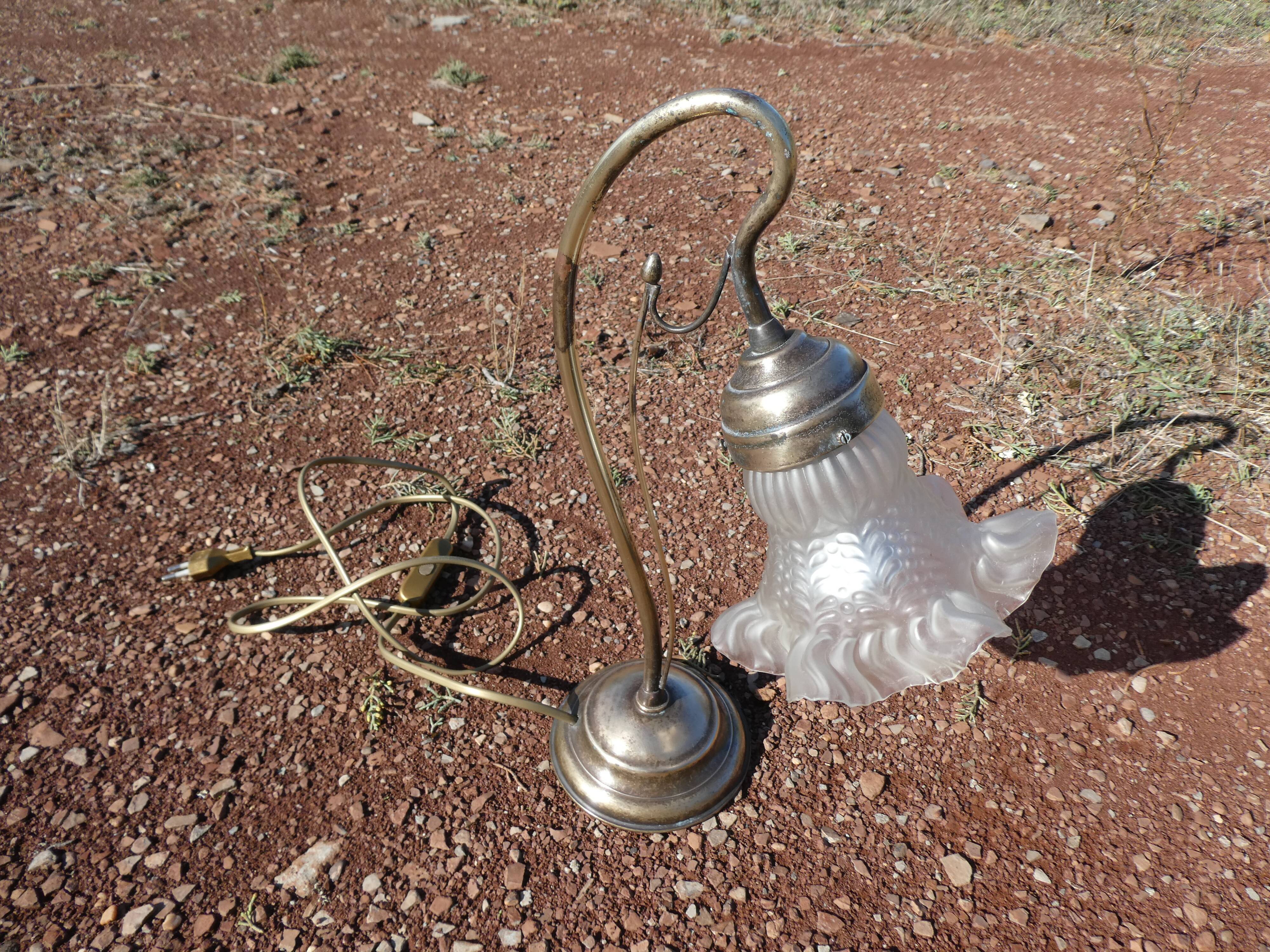 Tulip lamp / swan neck Art Deco brass