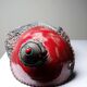 Vintage 2000s red and grey handmade raku jewellery box