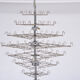 Huge Vintage Italian Chandelier with White Murano Glass Discs
