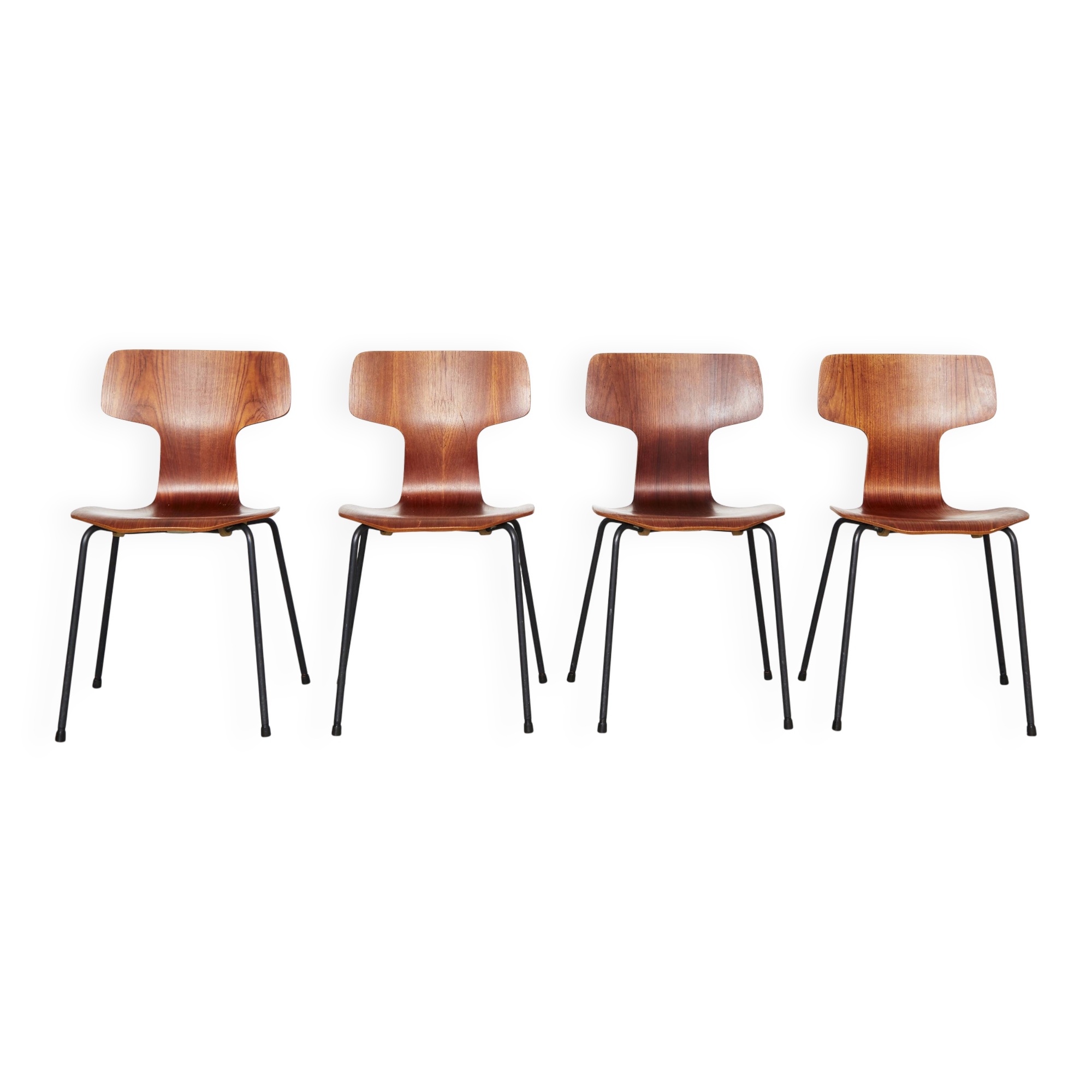 Chaise Hammer 3103 d'Arne Jacobsen pour Fritz Hansen I Ensemble de quatre